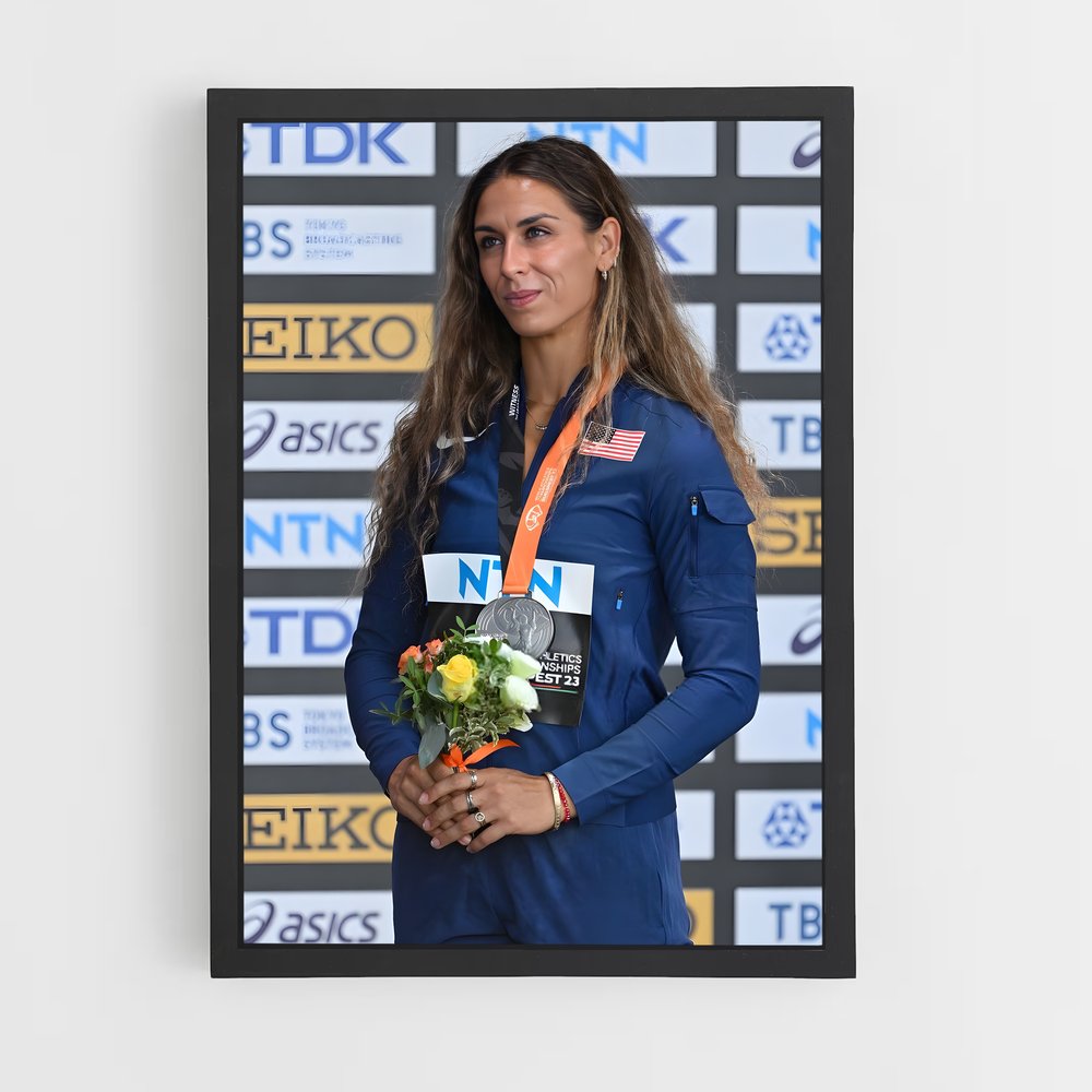 Poster Médaillée d'Argent – affiche Athlétisme (vue 2)